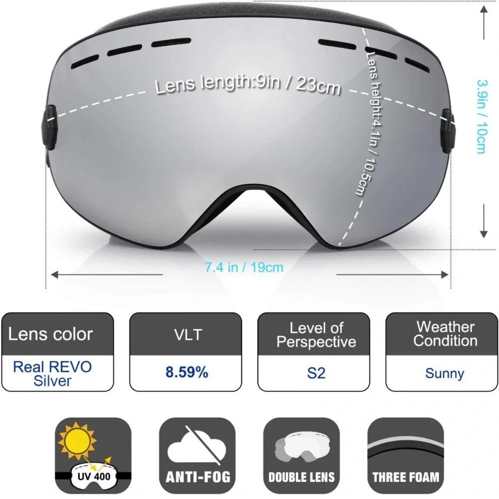 Anti-fog Snowboard Ski Goggles Women